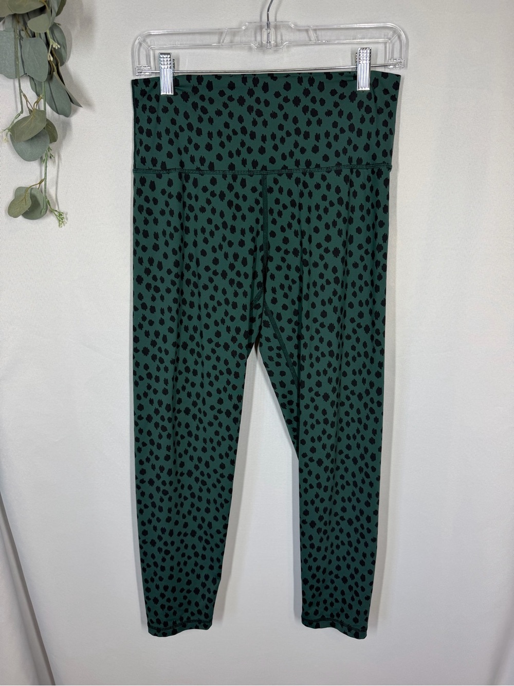 Aerie | High Rise Leopard Print Leggings Dark Green Black Women's Size Large
